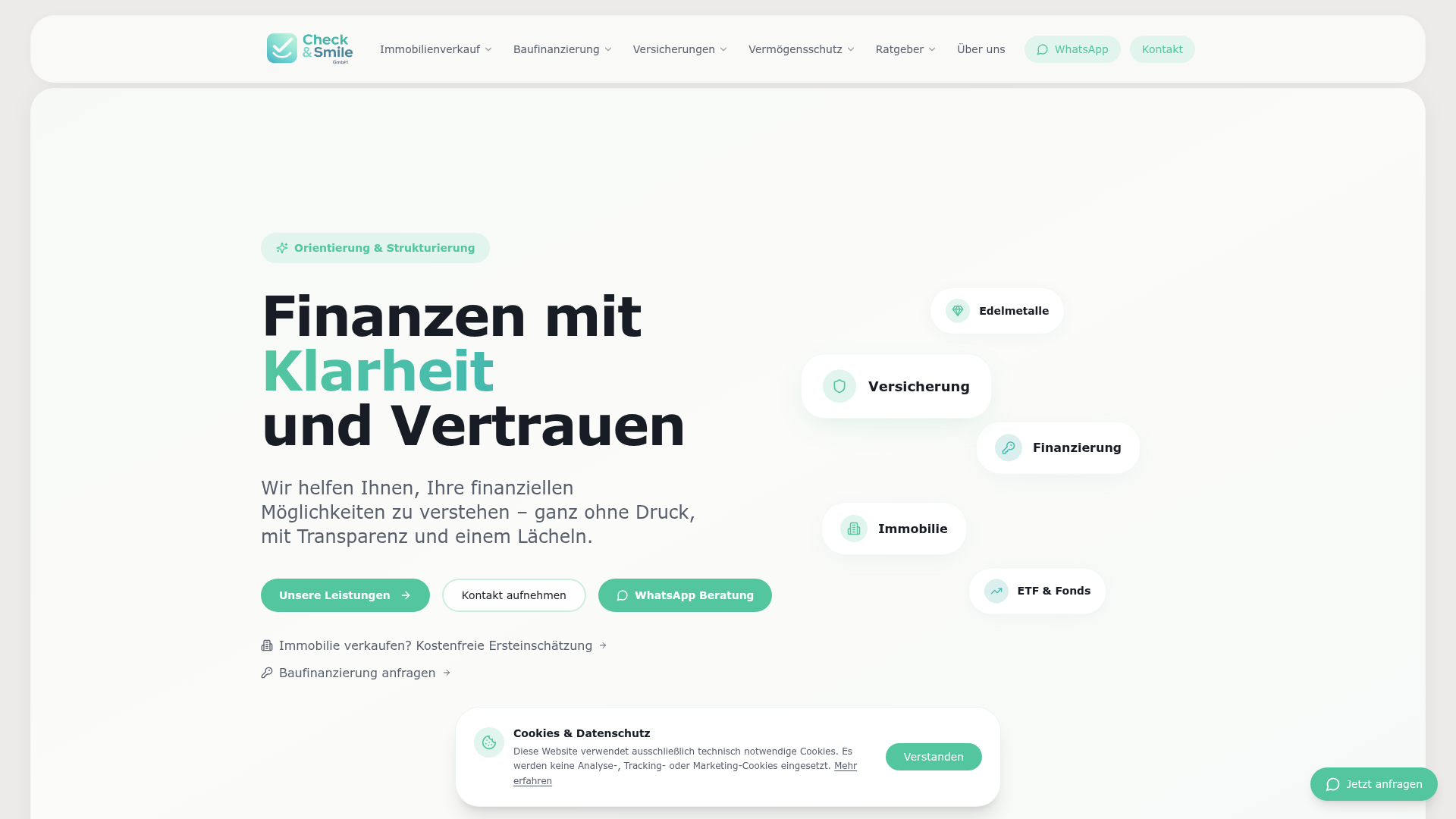 Website Check & Smile Finanzberatung – Webdesign Referenz