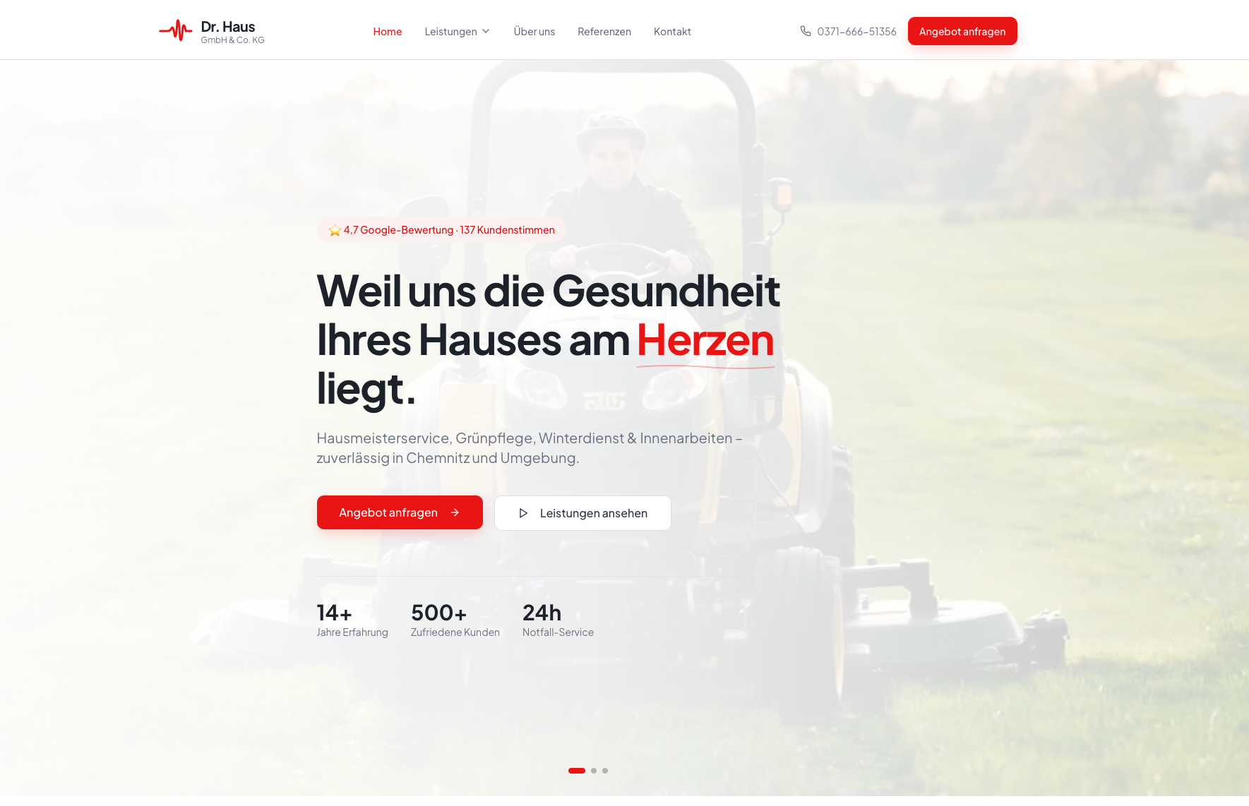 Website Dr. Haus Hausmeisterservice Chemnitz – Webdesign Referenz